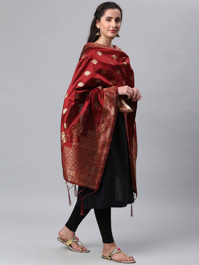 Rama Banarasi Silk Jacquard Woven Dupatta