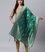 Red Banarasi Silk Jacquard Woven Dupatta