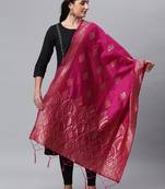 RaniPink Banarasi Silk Jacquard Woven Dupatta