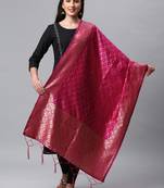 RaniPink Banarasi Silk Jacquard Woven Dupatta