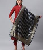 Blue Banarasi Silk Jacquard Woven Dupatta