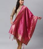 RaniPink Banarasi Silk Jacquard Woven Dupatta