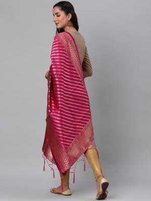 RaniPink Banarasi Silk Jacquard Woven Dupatta 2