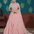Pink Thread With Sequins Embroidered cotton semi stitched lehenga