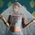 Sky blue Thread With Sequins Embroidered cotton semi stitched lehenga