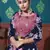 Navy-blue printed silk semi stitched lehenga