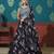Black printed silk semi stitched lehenga