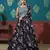 Black printed silk semi stitched lehenga