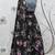 Black printed silk semi stitched lehenga