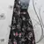 Black printed silk semi stitched lehenga
