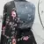 Black printed silk semi stitched lehenga
