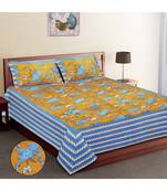 Ridan Cotton Printed Jaipuri Double Bed Sheet With Pillow Cover