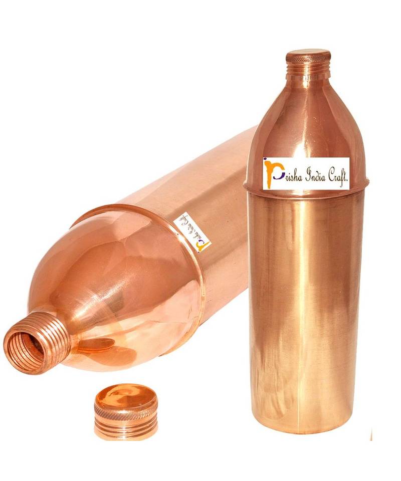 Pure Copper Water Bottle  Capacity 850 ML  Set of 2