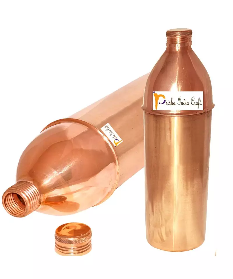Pure Copper Water Bottle  Capacity 850 ML  Set of 2