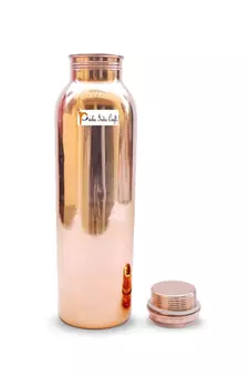 Pure Copper Bottle for Water  900 ML  Joint Free  Thermos Design Copper Bottles