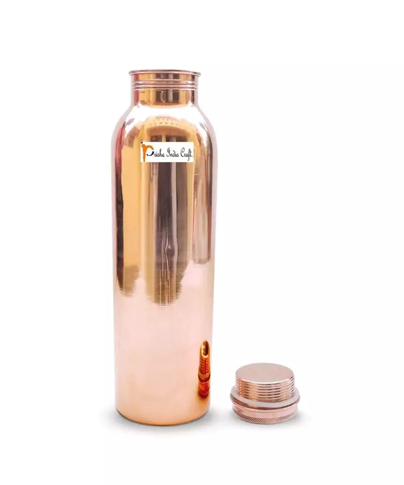 Pure Copper Bottle for Water  900 ML  Joint Free  Thermos Design Copper Bottles