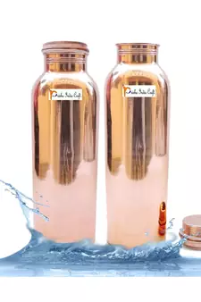 Pure Copper Bottle for Water Joint Less for Ayurveda Health Benefits 900 ML
