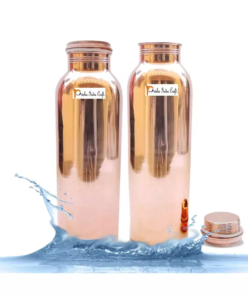 Pure Copper Bottle for Water Joint Less for Ayurveda Health Benefits 900 ML