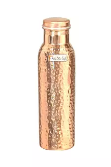 Pure Copper Water Bottle  Hammered Design 900 ML