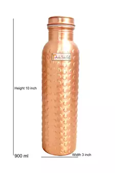 Pure Copper Water Bottle Classic Design   Capacity 900 ML
