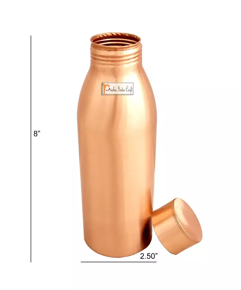 Pure Copper Water Bottle Seam Less Design  Capacity 700 ML