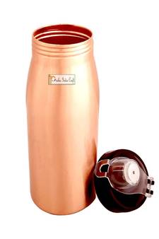 Pure Copper Bottle  Seamless with Sipper Matt Finish  Capacity 900 ML