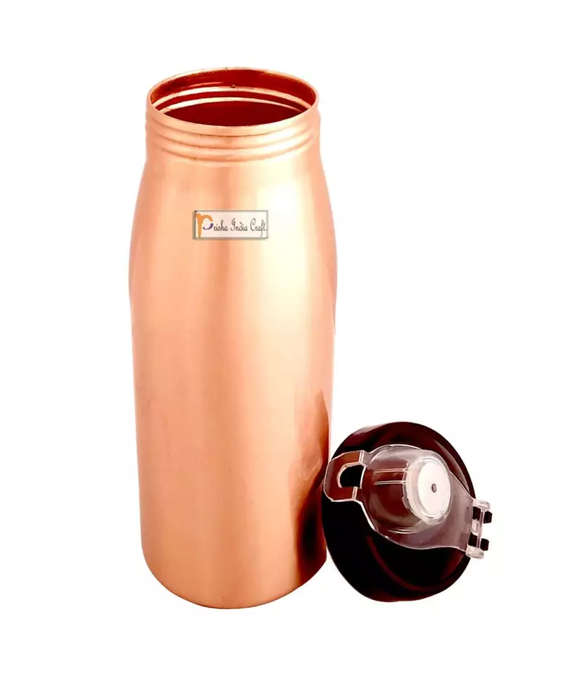 Pure Copper Bottle  Seamless with Sipper Matt Finish  Capacity 900 ML