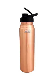Pure Copper Bottle  Lacquer Coated Sipper Water Bottles for Sports  Gym   Capacity 900 ML