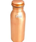 Pure Copper Bottle  Seamless Lacquer Coated Design  Capacity 500 ML (Brown)