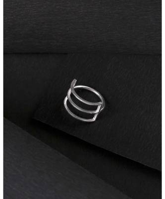 Bezel Silver Minimal Geometry Ring 2