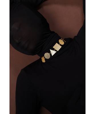 Nirvana Gold Bold Textured Choker 4