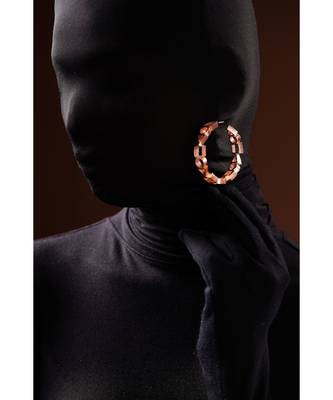 Ludic Rose Gold Statement Hoops - Medium 2