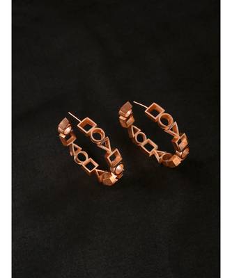 Ludic Rose Gold Statement Hoops - Medium 3