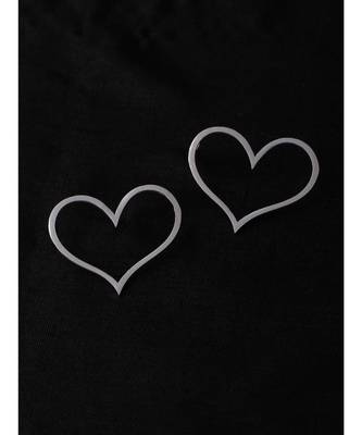 Happy Silver Heart Studs 4
