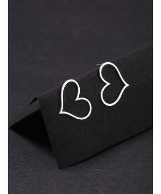 Happy Silver Heart Studs 5