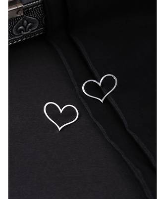 Happy Silver Heart Studs 6