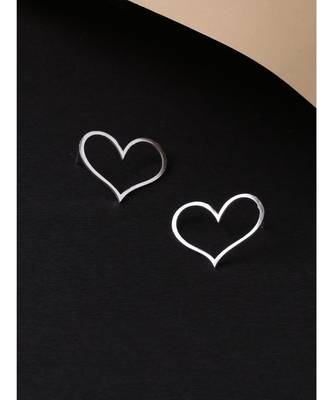 Happy Silver Heart Studs 7