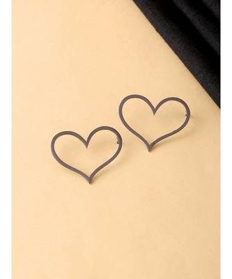 Happy Black Heart Studs 3