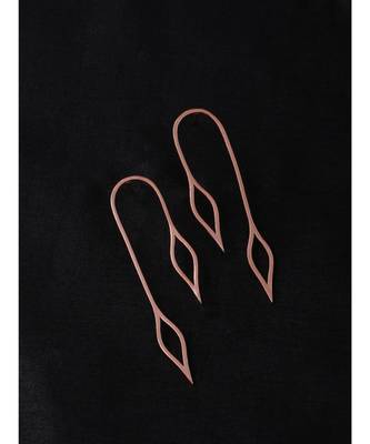 Foliage Rose Gold Minimalist Earrings 3