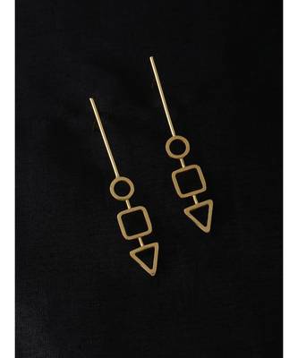 Linear Gold Geometric Play Earrings 4