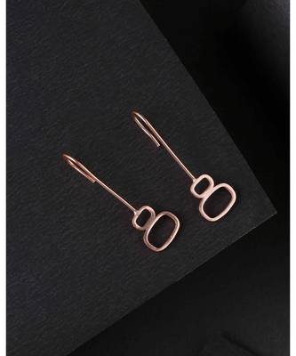 Pebble Rose Gold Experimental Geometric Earrings 3