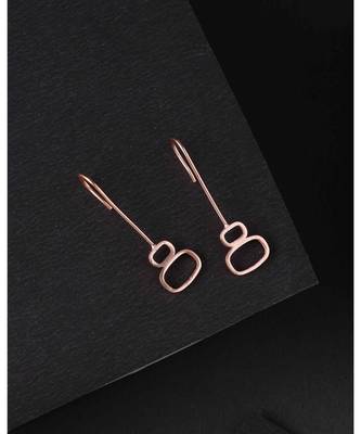 Pebble Rose Gold Experimental Geometric Earrings 4
