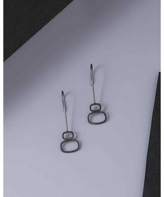 Pebble Black Experimental Geometric Earrings 3
