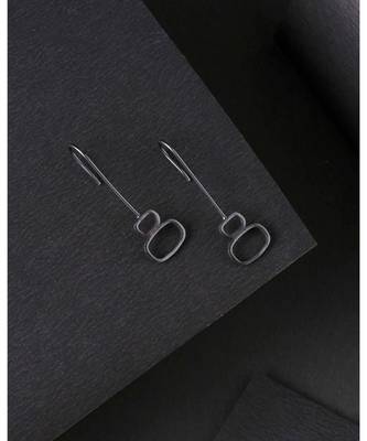 Pebble Black Experimental Geometric Earrings 4
