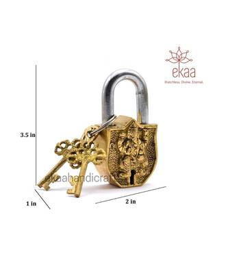 Brass Ganesh Design Antique lock 1