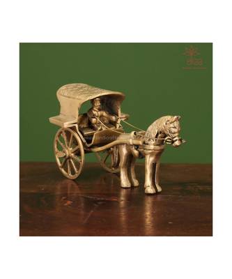Brass Horse Cart Brass Showpiece 2