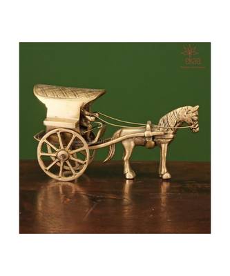 Brass Horse Cart Brass Showpiece 3