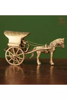Brass Horse Cart Brass Showpiece