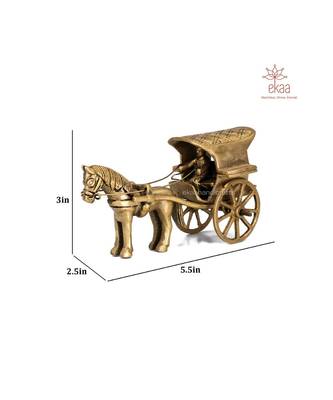Brass Horse Cart Brass Showpiece 5