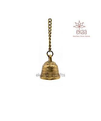 Brass Temple Bell with Chain for Pooja 1